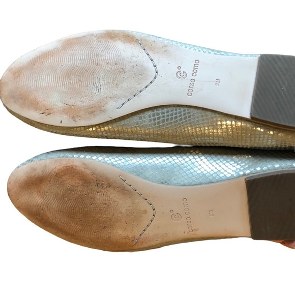 Corso Como Ballet Flat Leather Callie Silver Metallic Size 9 - Picture 14 of 16